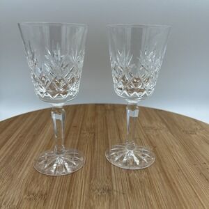 Set of 2 Lenox‎ USA Charleston Crystal Wine Glass 6 3/4" Tall - NOS